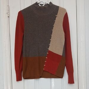 Sisters Colorblock Sweater with Unique Stitching